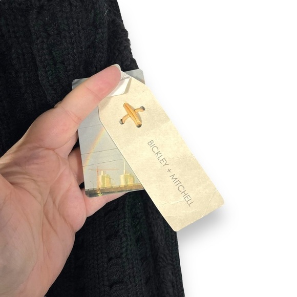 4 for $40 SALE! Bickley + Mitchell Fleece Cable Knit Unisex Scarf, Black, OS - Picture 7 of 9